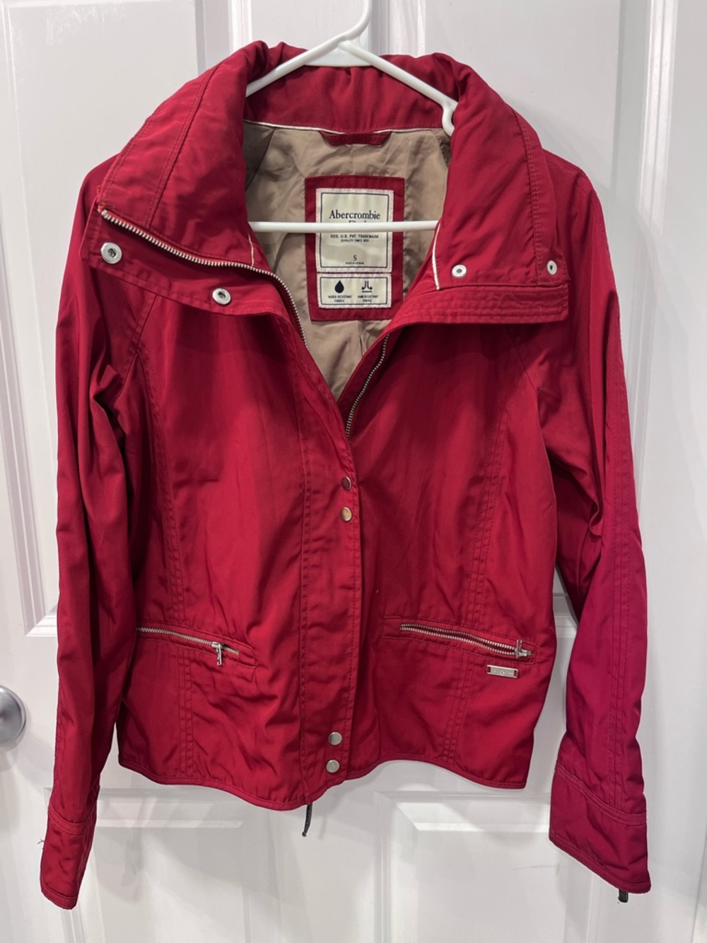Abercrombie & Fitch Womens Deep Red Utility Jacket